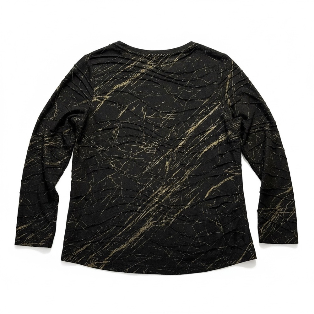 ✨ Simply Vera Vera Wang Long Sleeve Textured Tee – Black & Gold | Size M ✨ - Picture 6 of 7